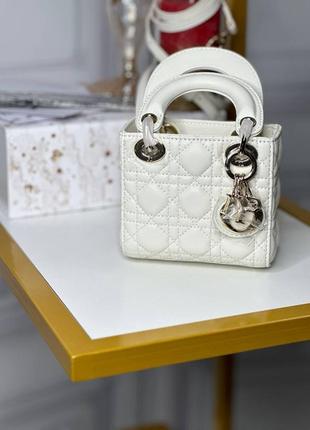 Брендовая кожаная сумка в стиле lady dior micro