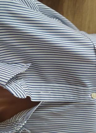 Бавовняна біла в смужку сорочка оверсайз uniqlo/рубашка з чоловічого плеча2 фото