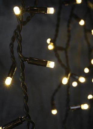 Гирлянда уличная бахрома (дождик) icicle 120led, теплый белый с мерцанием (флеш), 5м...