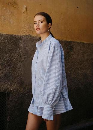 Костюм cher 17 шорти та сорочка блакитний літній xs-s