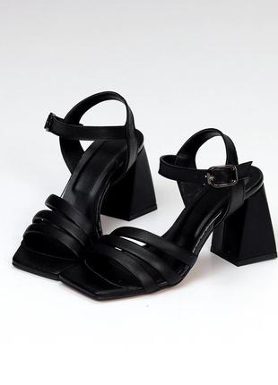 Босоніжки "loreen", чорні, натуральна шкіра