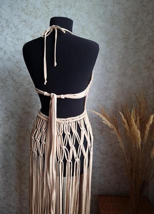 Платье вечернее для фотосессии на купальник парео туника на пляж макраме платье из...
