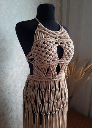 Платье вечернее для фотосессии на купальник парео туника на пляж макраме платье из...