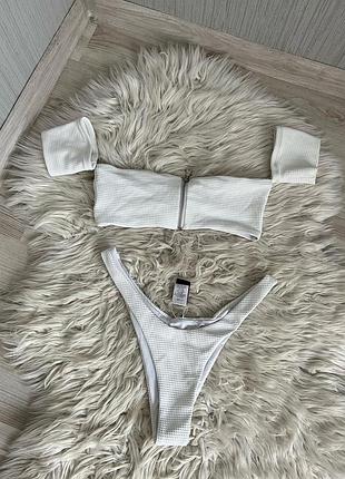 Білий роздільний купальник бразильяно банда