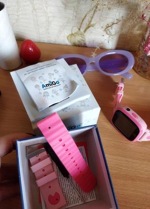 Смарт - годинник для дітей amigo go001 ip67 pink3 фото