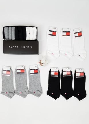 Короткие носки из хлопка набор 9 пар tommy hilfiger. носки мужские низкие набор томми хилфигер 41-45р 9шт1 фото