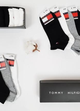 Короткие носки из хлопка набор 9 пар tommy hilfiger. носки мужские низкие набор томми хилфигер 41-45р 9шт8 фото