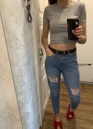 Сіра кроп футболка