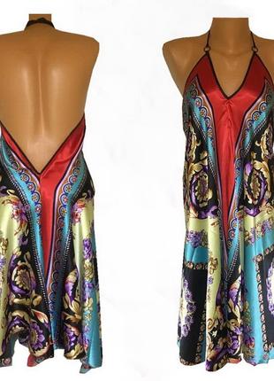 Шелковый сарафан с открытой спинкой милания