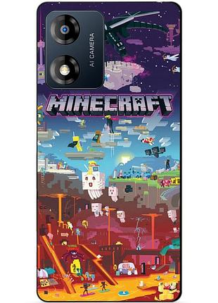 Силіконовий чохол бампер для motorola moto e13 гра minecraft майнкрафт