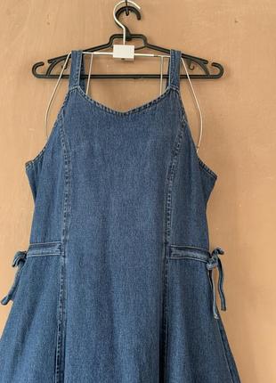 Сарафан джинсовый 100% коттон меди синего цвета для девочки возраста 13 14 лет