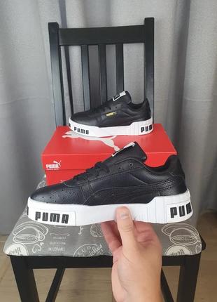 Кроссовки репл. подростковые осень-весна puma basket cali black white. черно-белые кроссовки репл. женские2 фото