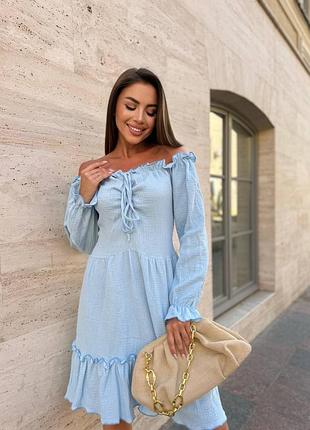 Платье миди муслин натуральный хлопок