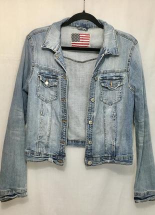 Винтажная голубая джинсовая куртка vintage 2000s 90s