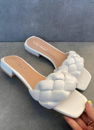 Жіночі шльопанці  білі ✨