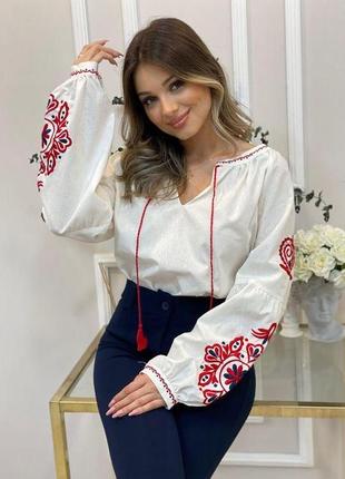 Жіноча шикарна котонова джинсовка вишиванка туреччина