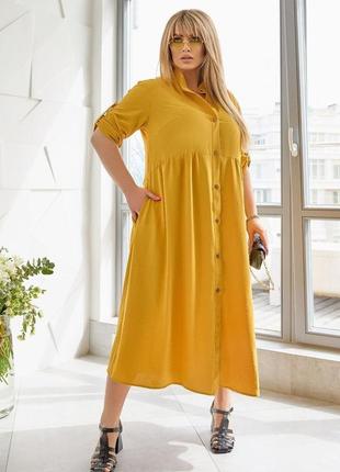 Платье-рубашка из натуральной ткани