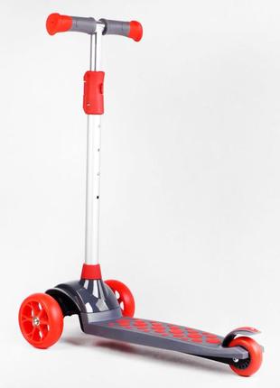 Самокат триколісне світло деки та коліс знімне кермо best scooter maxi 60 кг red and grey (114443)5 фото