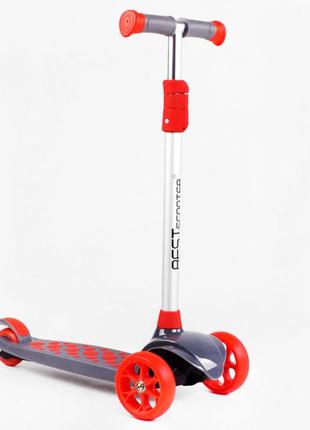 Самокат триколісне світло деки та коліс знімне кермо best scooter maxi 60 кг red and grey (114443)1 фото
