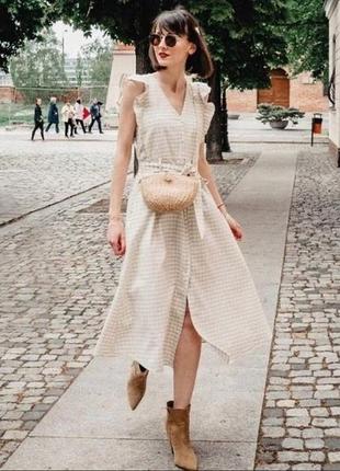 Платье из хлопка и льна zara