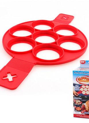 Силіконова форма для приготування оладок, яєчні, панкейків та інших продуктів flippin' fantastic