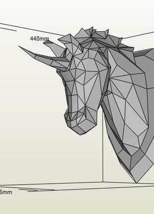 Paperkhan конструктор з картону 3d фігура кінь єдиногріг паперкрафт papercraft подарунковий набір для творчості іграшка сувенір2 фото