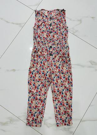 Летний цветочный комбинезон на 4-5-6 лет miss e-vie комбез ромпер
