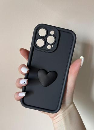 Чохол для iphone 14 pro max  3d  love case black