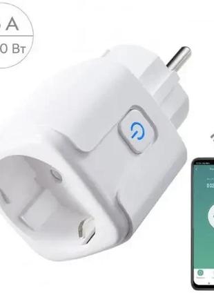 Умная смарт wifi розетка 16а с счетчиком электроэнергии, белая / розетка smart plug з енергометром