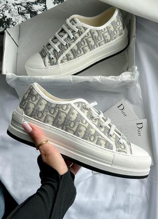 Кеди в стилi dior b23 deep white grey low platform shorts