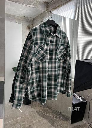 Мужская рубашка в клетку, качественная стильная рубашка на холодные вечера удобная