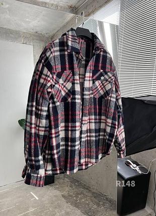 Мужская рубашка в клетку, качественная стильная рубашка на холодные вечера удобная