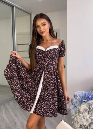 Сукня жіноча лялькова бебі долл baby doll міні з пишною спідницею сонце розкльошене дзвіно...