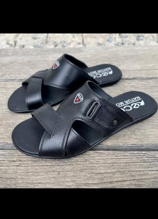 Мужские шлепанцы натуральная кожа, шлепки, кожаные брючины мужские шлепанцак