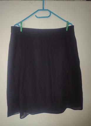 Юбка черная шифон р.16
