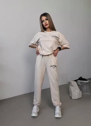 Летний женский костюм, xs,s,m,l,xl,xxl розовый, беж, синийг светлый, малиновый, черный, графит, серый, голубой