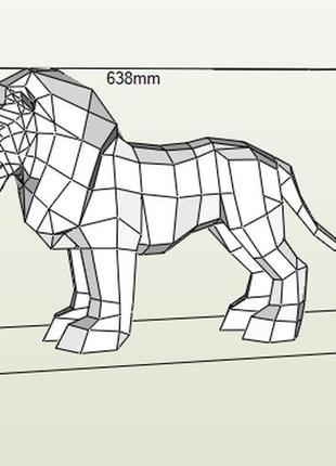 Paperkhan набір для створення 3d фігур лев кіт кішка паперкрафт papercraft подарунок іграшка сувенір конструктор для творчості2 фото