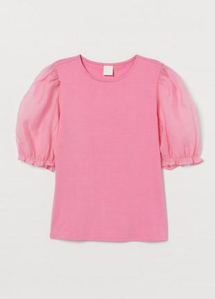 Футболка рукава фонарики цвет барби