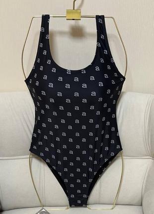 Купальник в стилі alexander wang чорний зі стразами суцільний