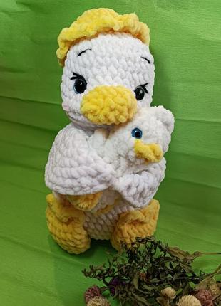 Мама утка с утёнком мягкая игрушка