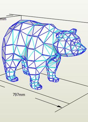 Paperkhan конструктор из картона мишка медведь оригами papercraft 3d фигура развивающий набор антистресс4 фото