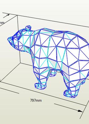 Paperkhan конструктор из картона мишка медведь оригами papercraft 3d фигура развивающий набор антистресс6 фото