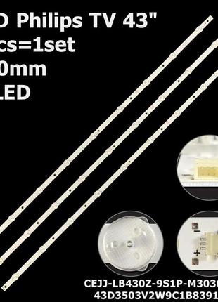 Led підсвітка 43" philips 43s5295 43pff3212/t3 43pfs5803/12 1 планка