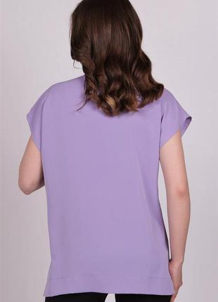 Блузка женская сиреневая однотонный без застежки софт актуаль 0071, 502 фото