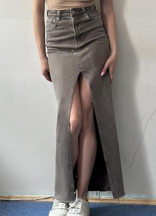 1+1=3 на весь одяг джинсова максі спідниця джинсова на високій талії zara