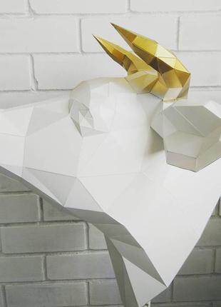 Paperkhan конструктор из картона бык голова  пазл papercraft полигональная  фигура развивающий набор подарок4 фото