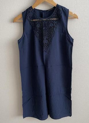 Темно-синя сукня reserved з мереживом, р. xs-s? 34-36