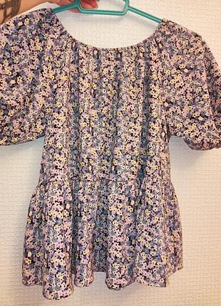 Блуза кофточка футболка спущенные плечи баска