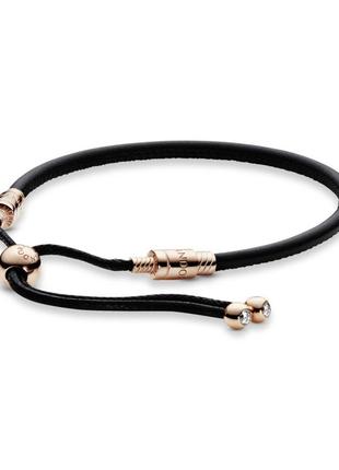 Серебряный браслет браслеты пандора pandora 588059cbk кожаный на затяжках слайдер серебро розовое золото проба ale met новое с биркой и пломбой