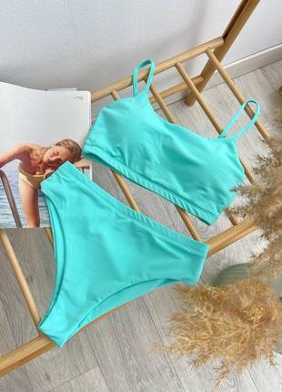 Купальник з високими плавками.  купальник топ та плавки з високою посадкою